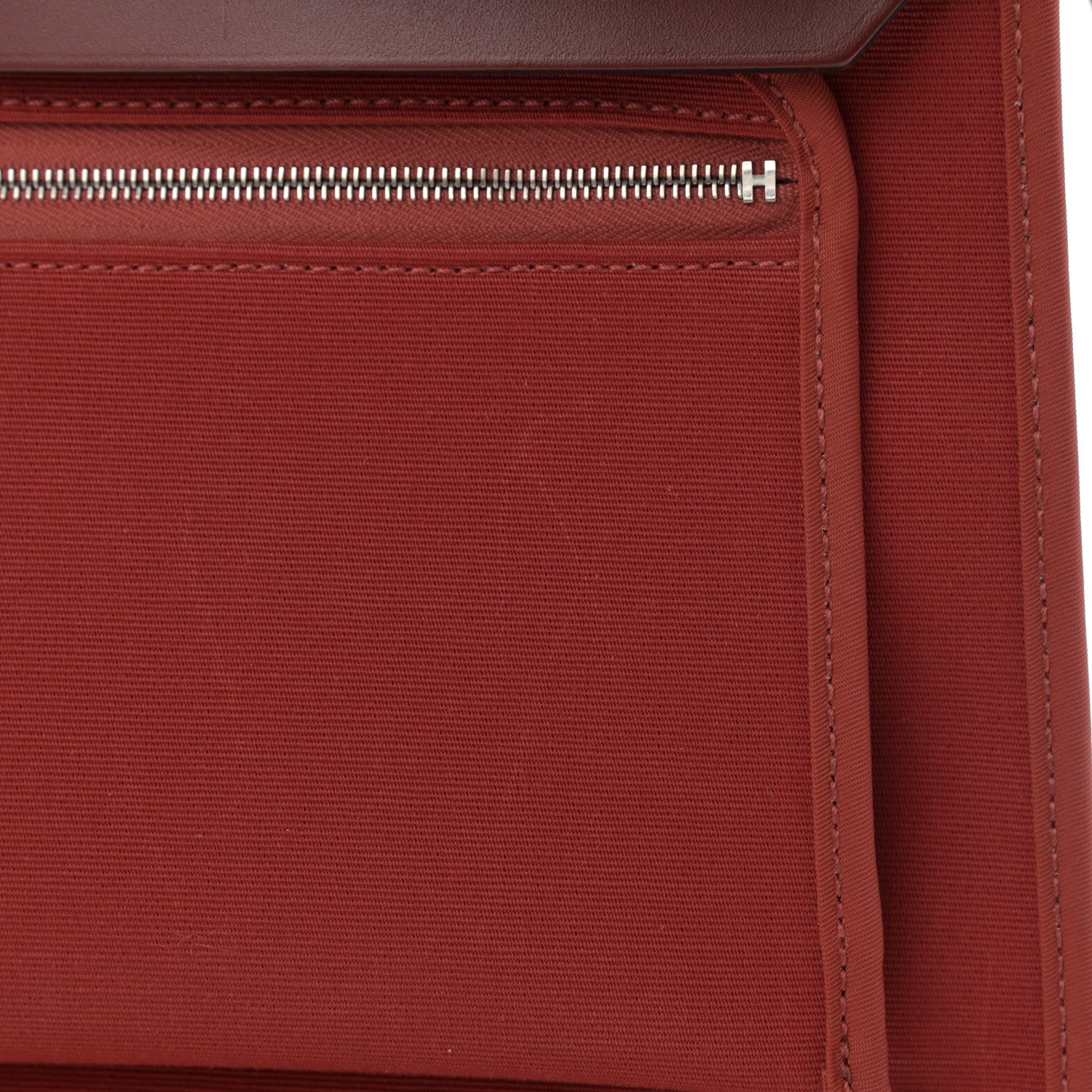 Hermes Vache Hunter Toile Herbag Zip 31 PM Rouge Grenat Rouge H 11 of 13