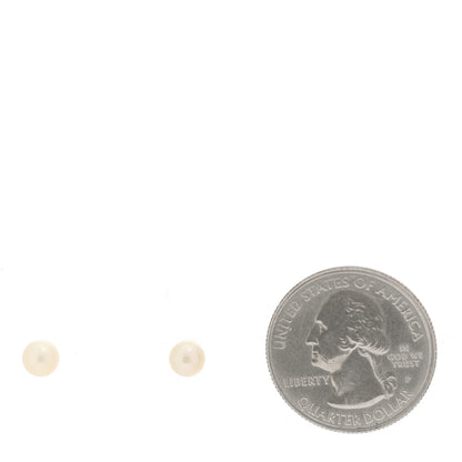 Mikimoto 18K Yellow Gold Akoya Cultured Pearl 5-5.5mm Stud Earrings 2 of 5