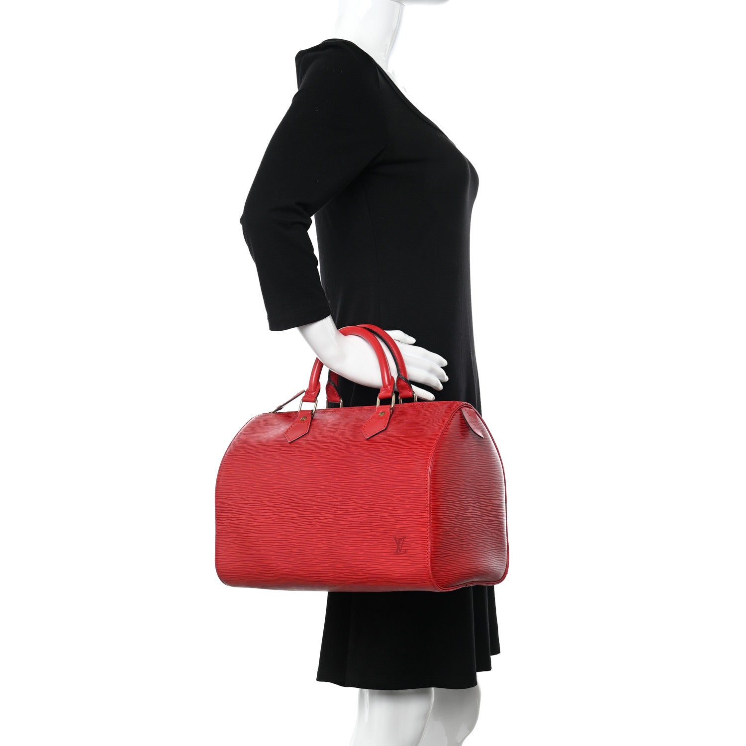 Louis Vuitton Epi Speedy 30 Castillan Red 2 of 20