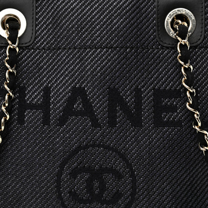 Chanel Lurex Straw Mini Deauville Tote Black 7 of 10