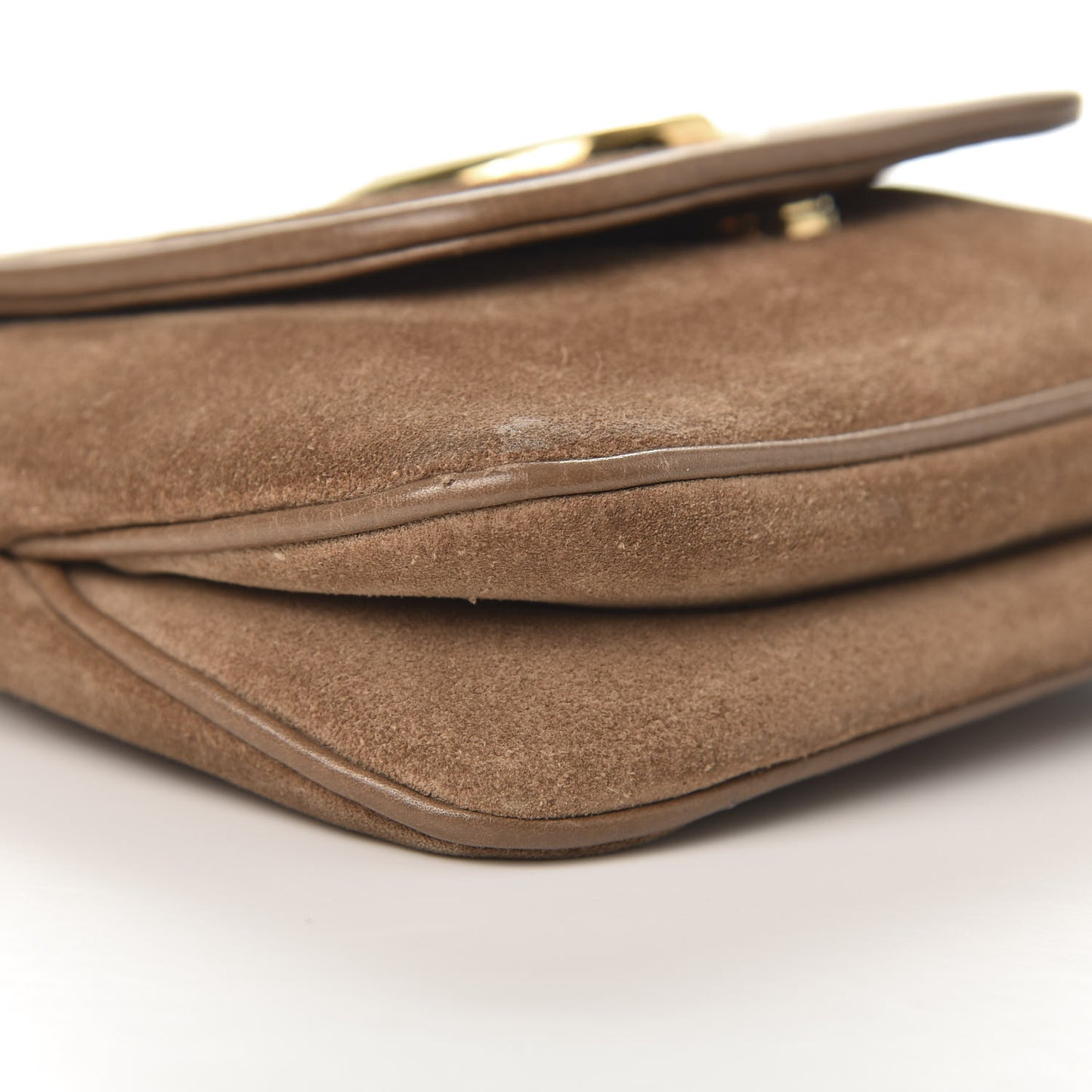 Suede Cudu Small 1973 Chain Shoulder Bag Marron Glace