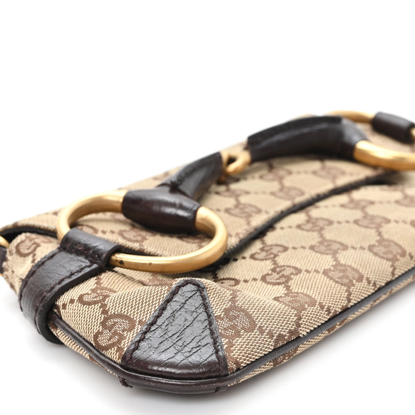 Monogram Horsebit Clutch Dark Brown