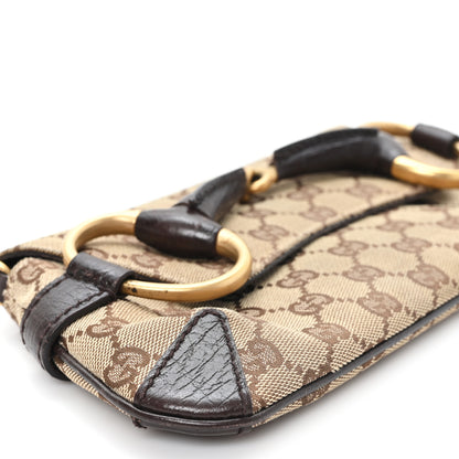 Gucci Monogram Horsebit Clutch Dark Brown 9 of 11