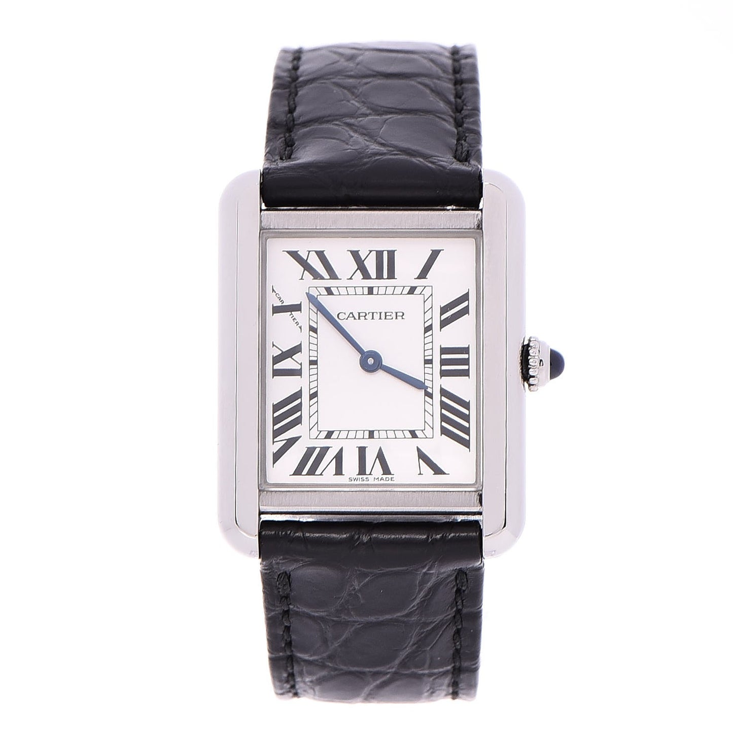 Stainless Steel Alligator 24mm Tank Solo Quartz Watch