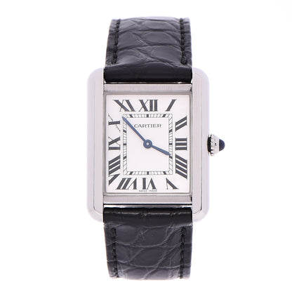 Cartier Stainless Steel Alligator 24mm Tank Solo Quartz Watch 1 of 17
