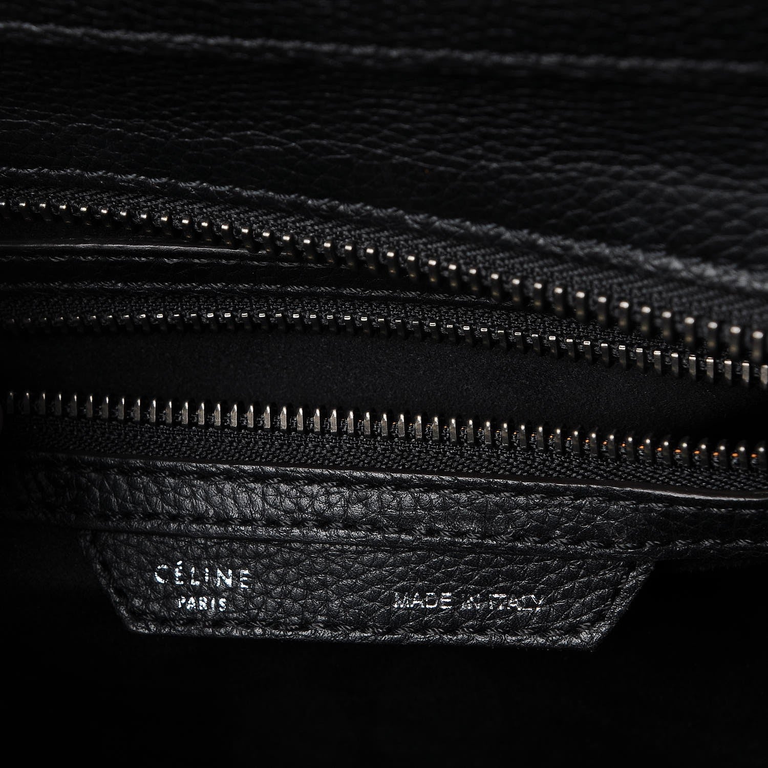 Celine Drummed Calfskin Micro Luggage Black 6 of 7