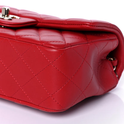 Chanel Lambskin Quilted Mini Rectangular Flap Red 9 of 11