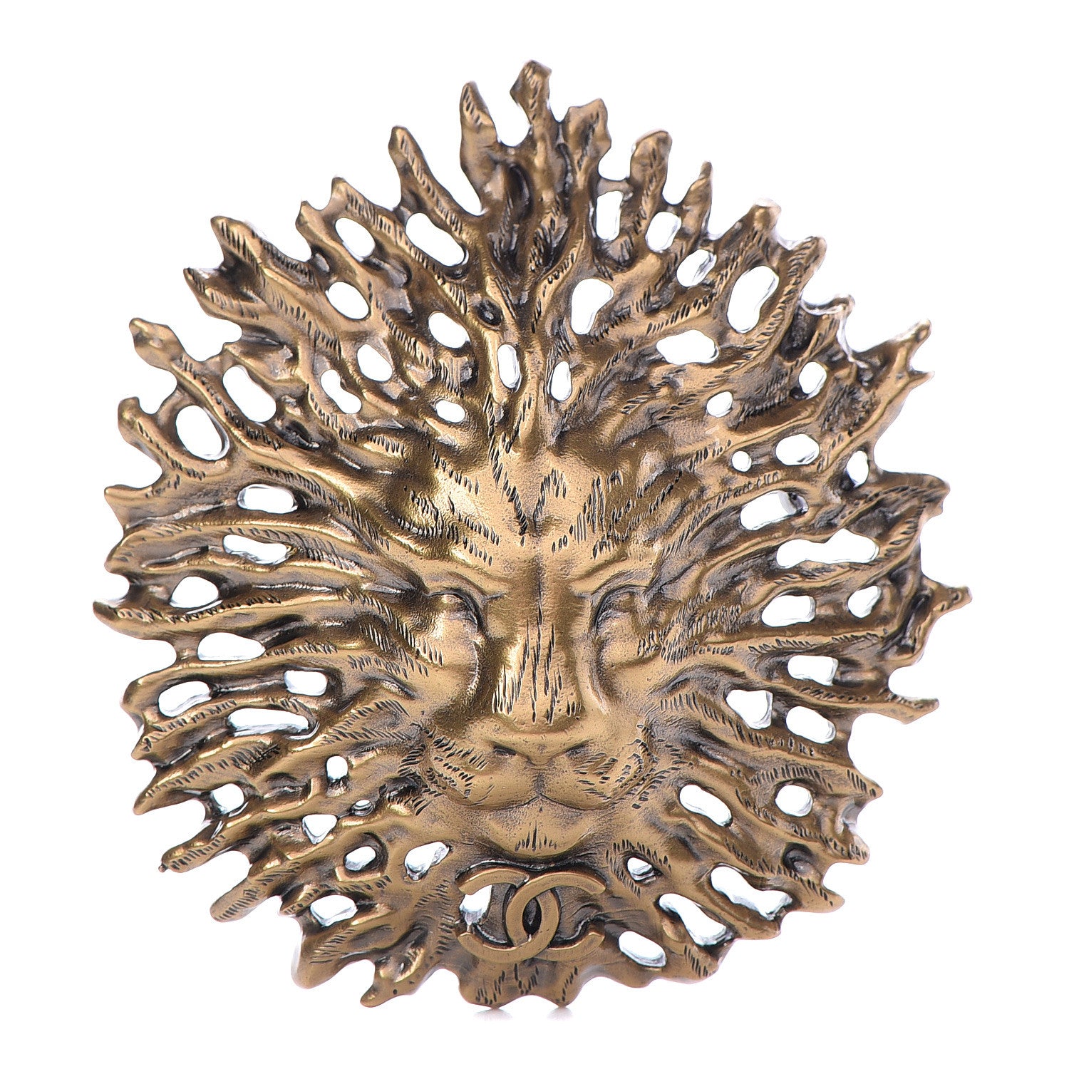 Chanel CC Lion Brooch Gold 1 of 5