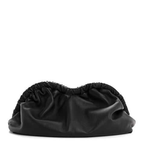 Lambskin Cloud Clutch Black Flamma