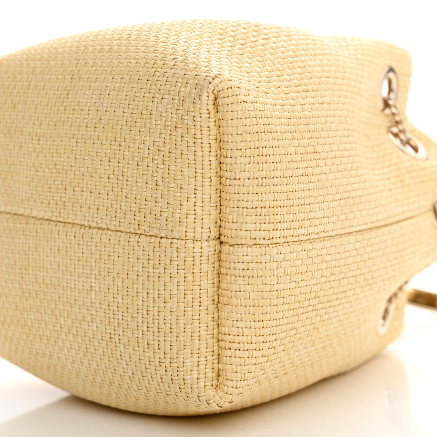 Jimmy Choo Raffia Bon Bon Bucket Bag Beige 10 of 11