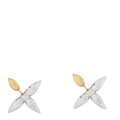 Louis Vuitton Metal Louisette Earrings Silver Gold 1 of 4