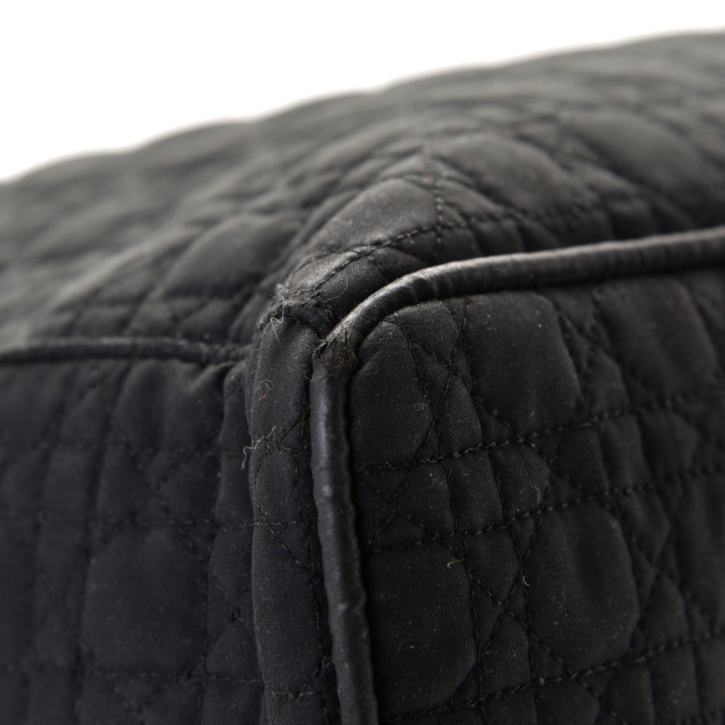 Nylon Cannage Large Lady Dior Tote Black