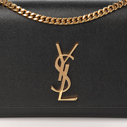 Saint Laurent Grain De Poudre Medium Classic Monogram Kate Satchel Black 9 of 10