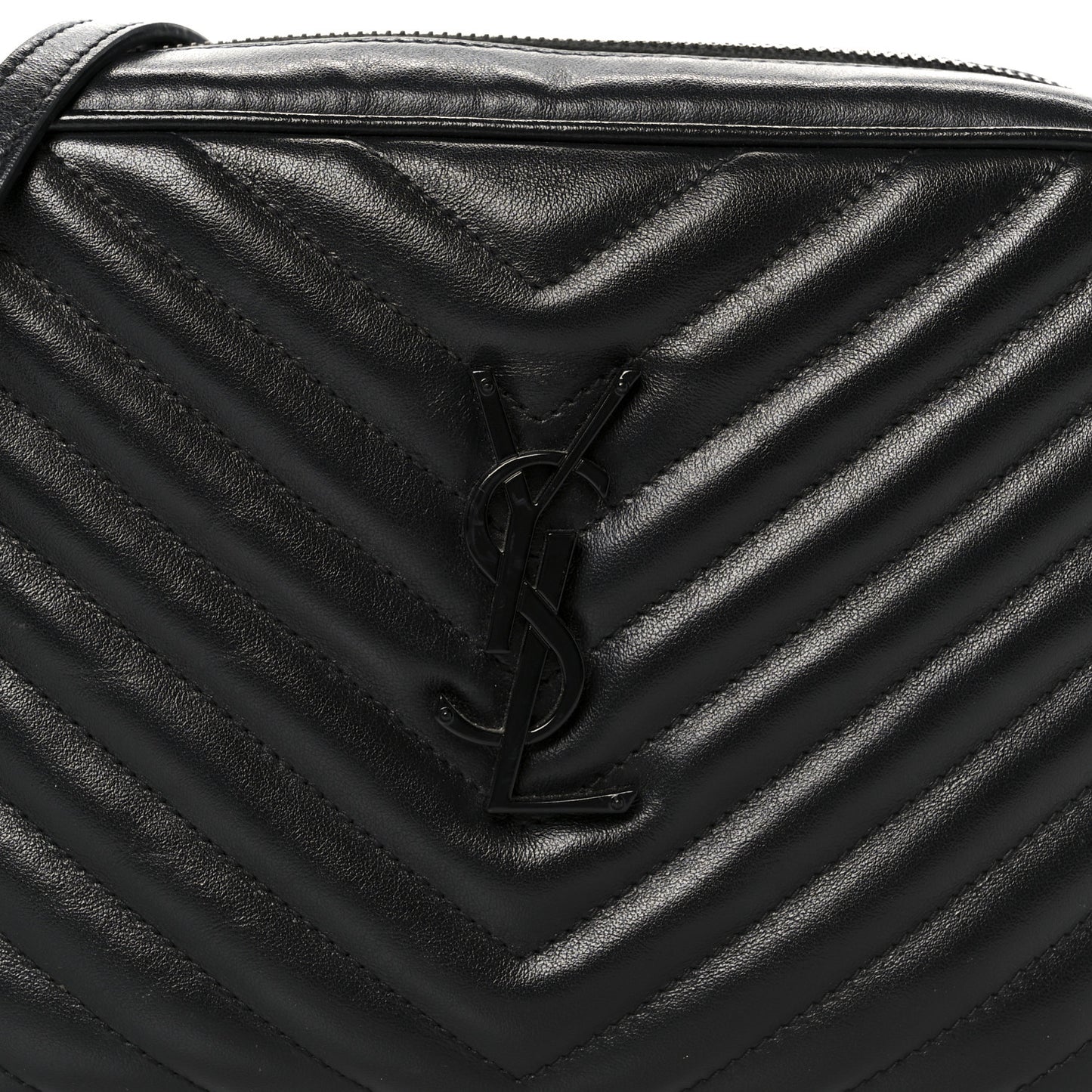 Calfskin Matelasse Monogram Monochrome Lou Camera Bag Black