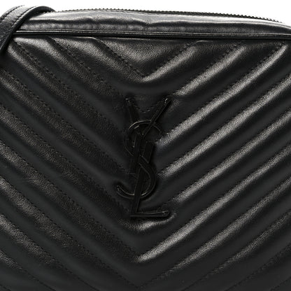 Saint Laurent Calfskin Matelasse Monogram Monochrome Lou Camera Bag Black 8 of 10