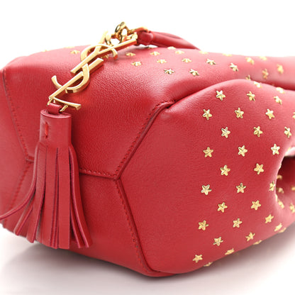 Saint Laurent Calfskin Star Studded Small Monogram Bucket Bag Red 10 of 10