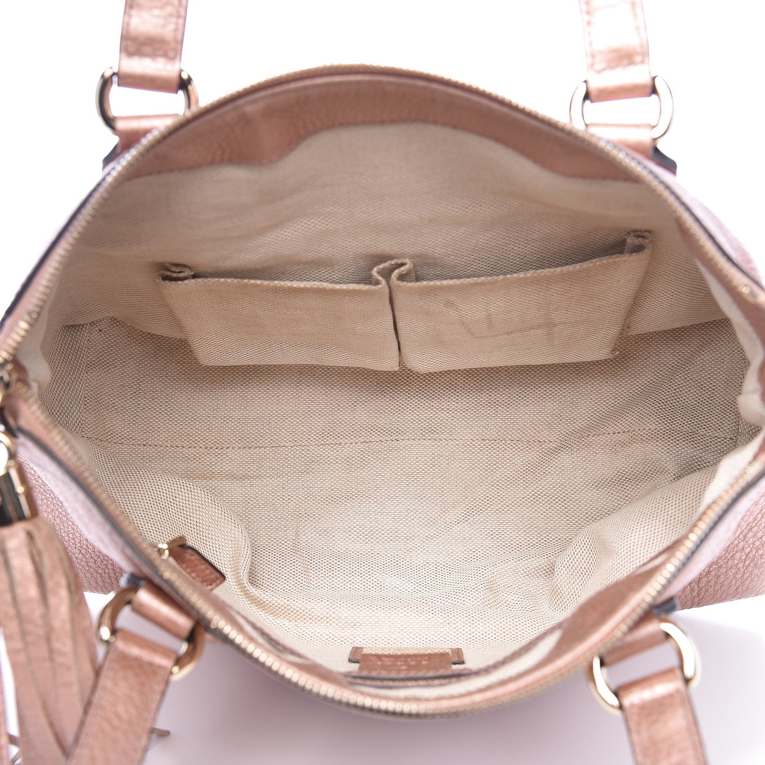 Gucci Metallic Cellarius Calfskin Small Soho Top Handle Satchel Pink 5 of 18