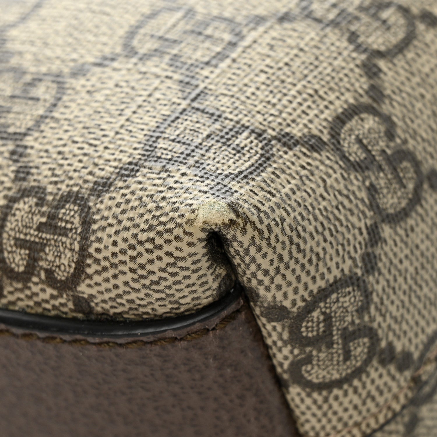 Gucci GG Supreme Monogram Textured Dollar Calfskin Web Small Ophidia Dome Shoulder Bag Beige Ebony New Acero 11 of 13