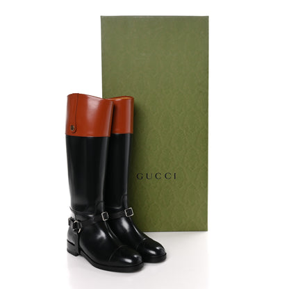 Gucci Calfskin Zelda Harness Riding Boots 37.5 Black Amber 8 of 8