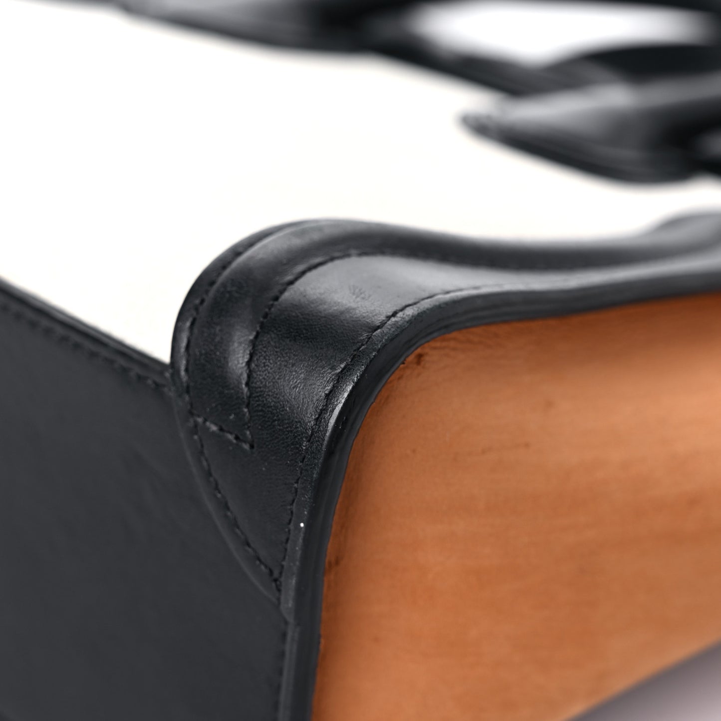 Smooth Drummed Calfskin Nano Tri-Color Luggage White