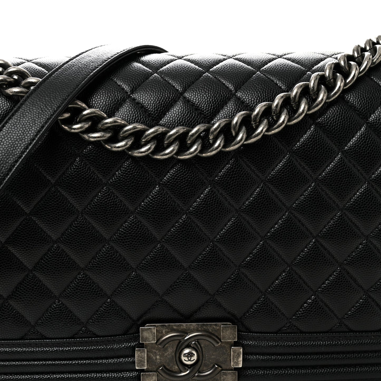Caviar Quilted New Medium Boy Flap Black