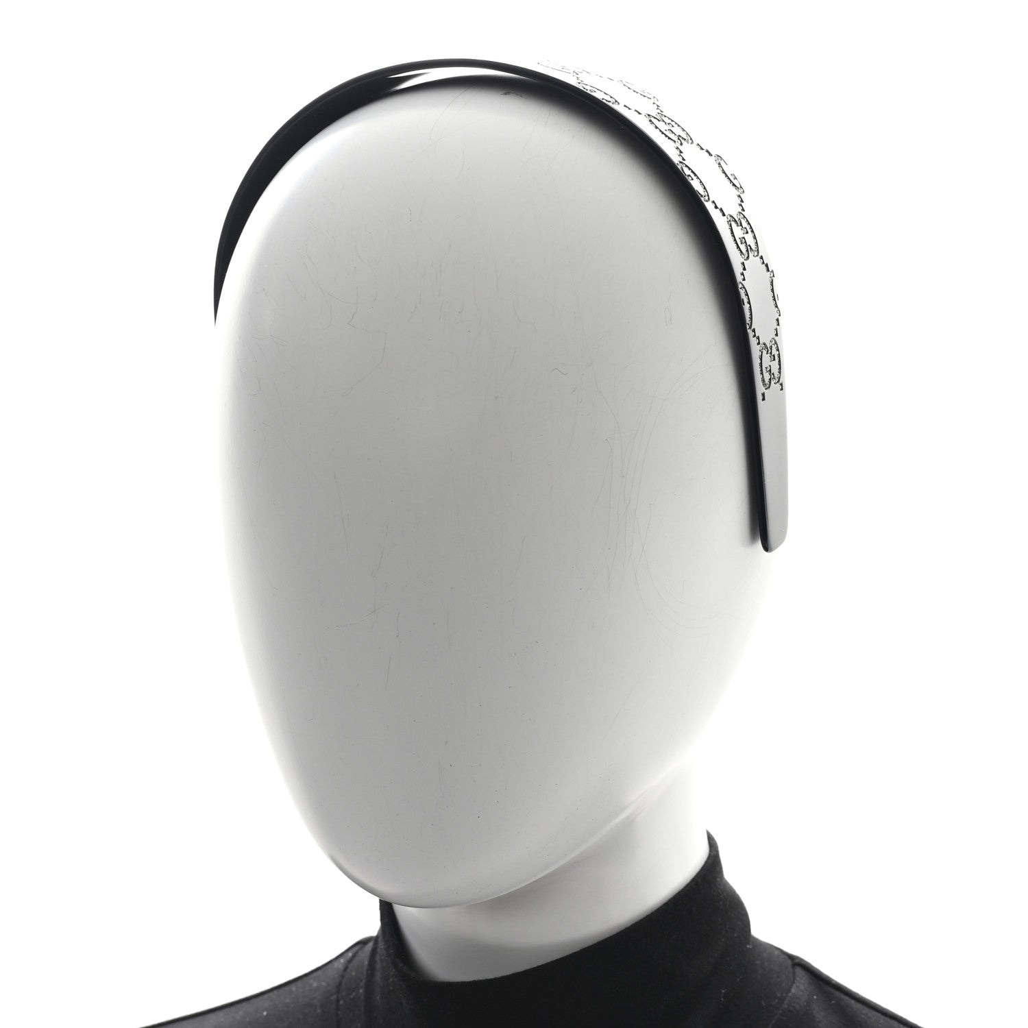 Gucci Resin Crystal Interlocking G Headband Black 2 of 5
