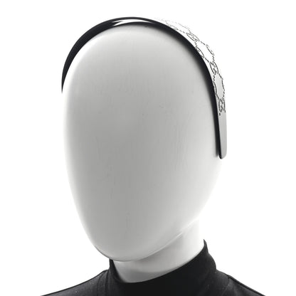 Gucci Resin Crystal Interlocking G Headband Black 2 of 5