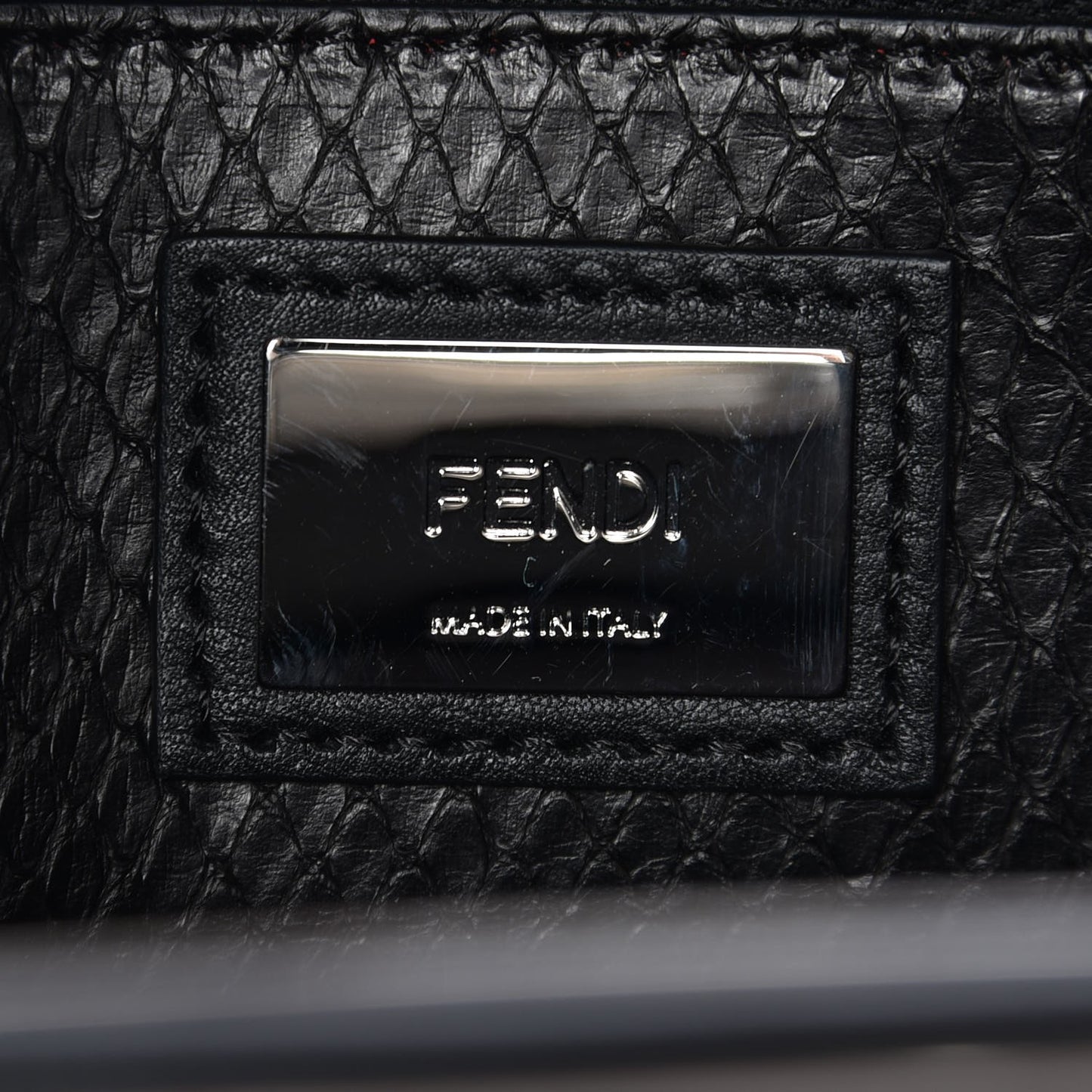 Vitello Seta Python Crocodile Monster Eyes Medium Peekaboo Iconic Satchel Black Girasole