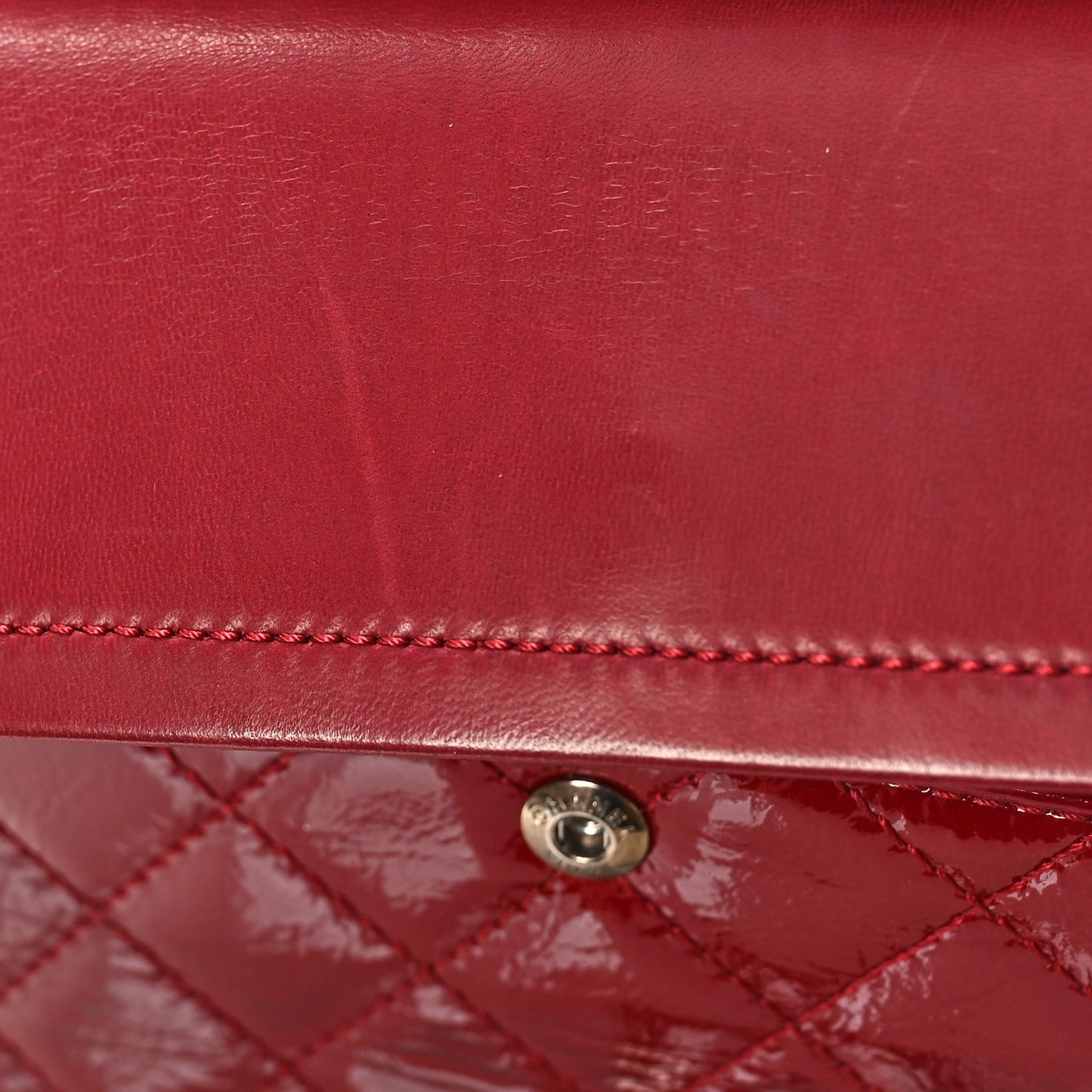 Aged Glazed Calfskin Quilted 2.55 Reissue 226 Flap Red