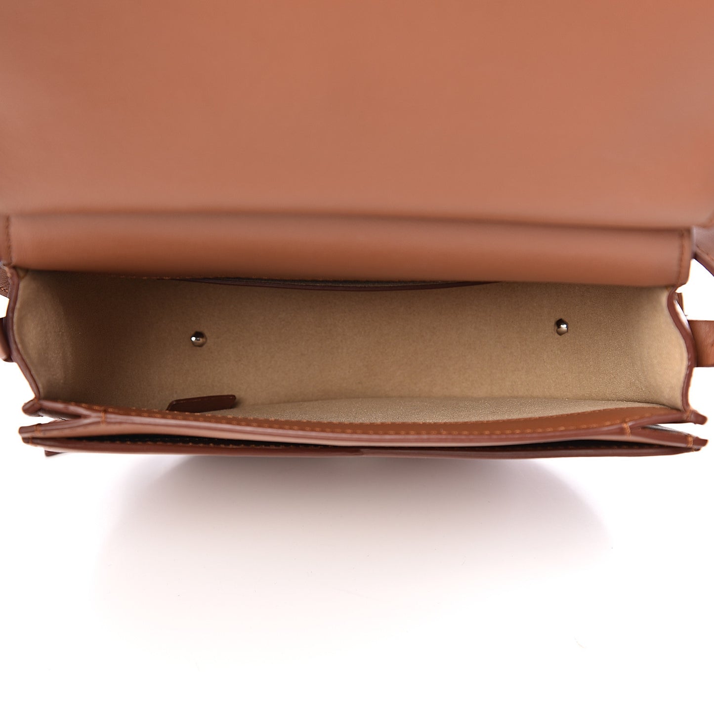 Calfskin Mini Infinity Saddle Bag Cognac