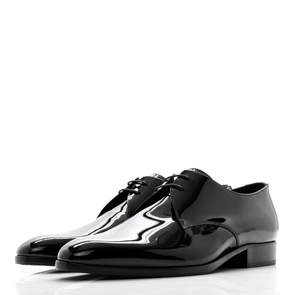 Saint Laurent Patent Lace Up Wyatt 25 Derby Shoes 40.5 Black 3 of 11