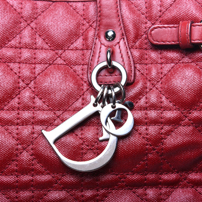 Christian Dior Coated Canvas Cannage Medium Panarea Tote Red 11 of 14
