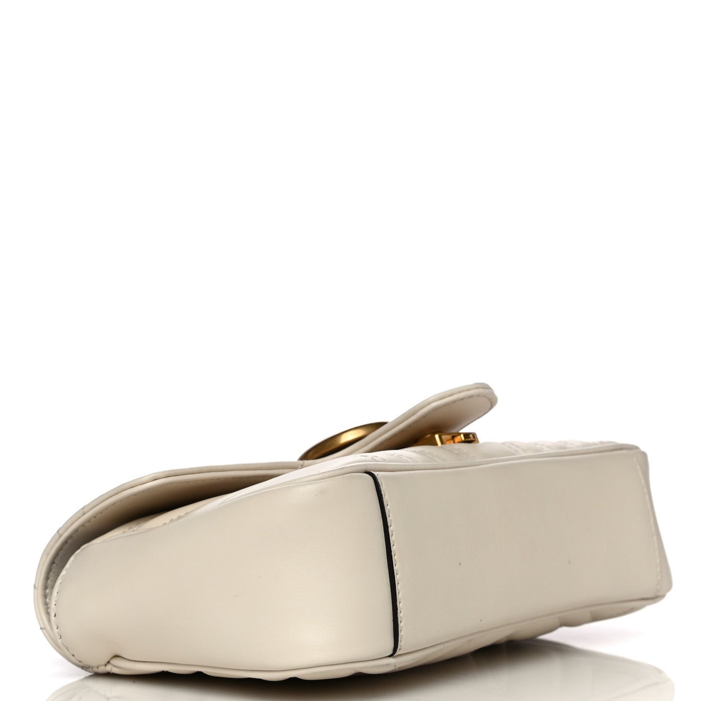 Calfskin Matelasse Mini GG Marmont Shoulder Bag White