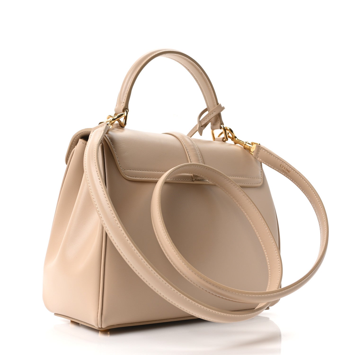 Celine Satinated Calfskin Small 16 Top Handle Bag Nude 3 of 12