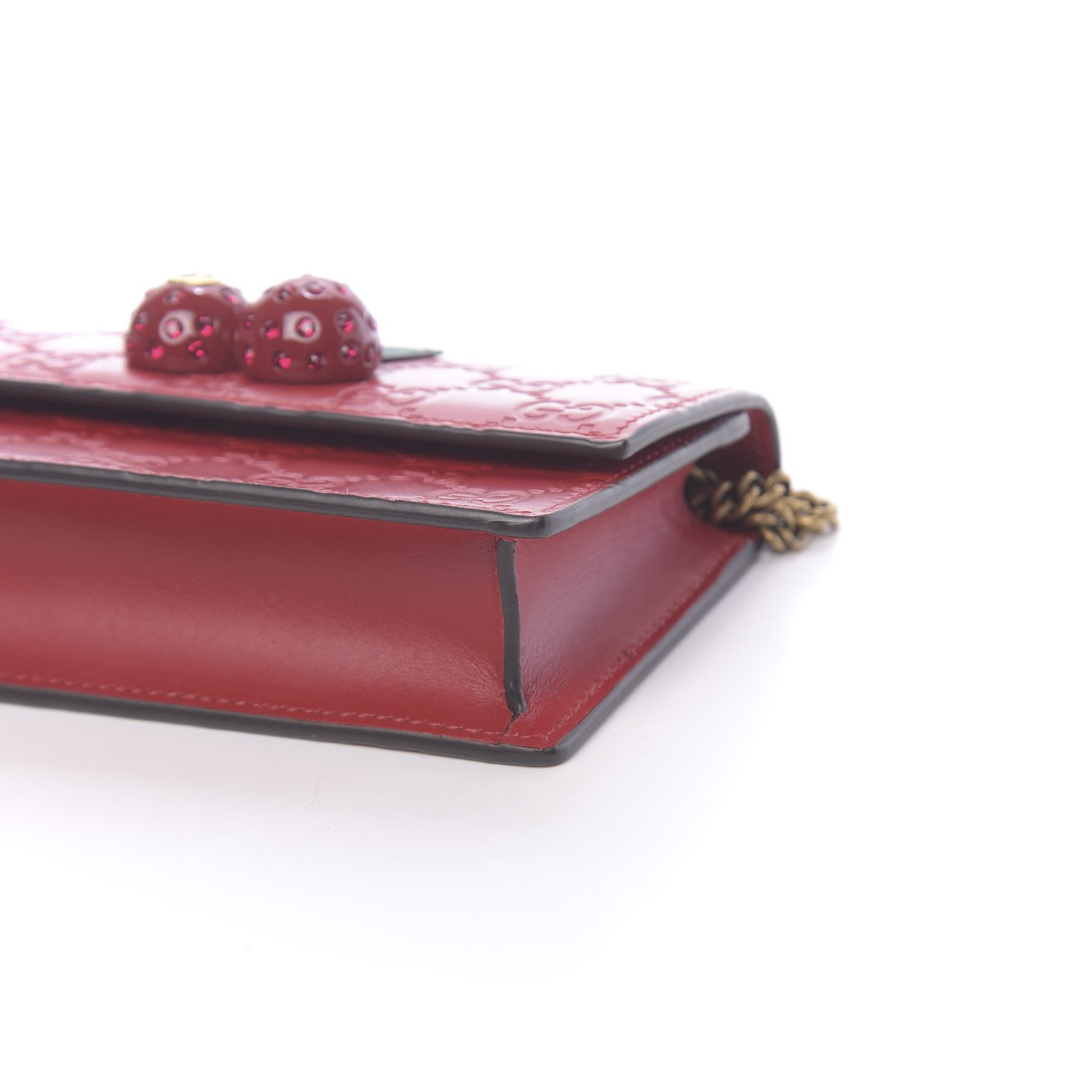 Gucci Guccissima Mini Cherry Chain Bag Hibiscus Red 8 of 9
