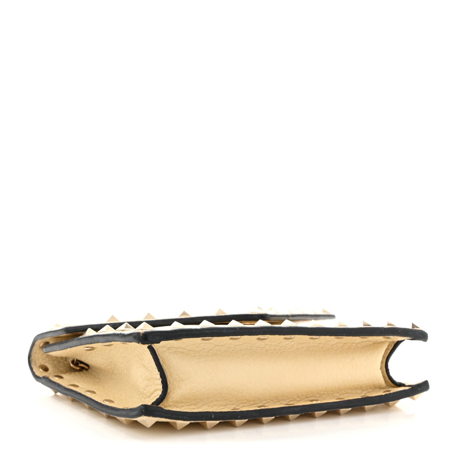 Valentino Garavani Vitello Rockstud Envelope Wallet on Chain Ivory 4 of 9