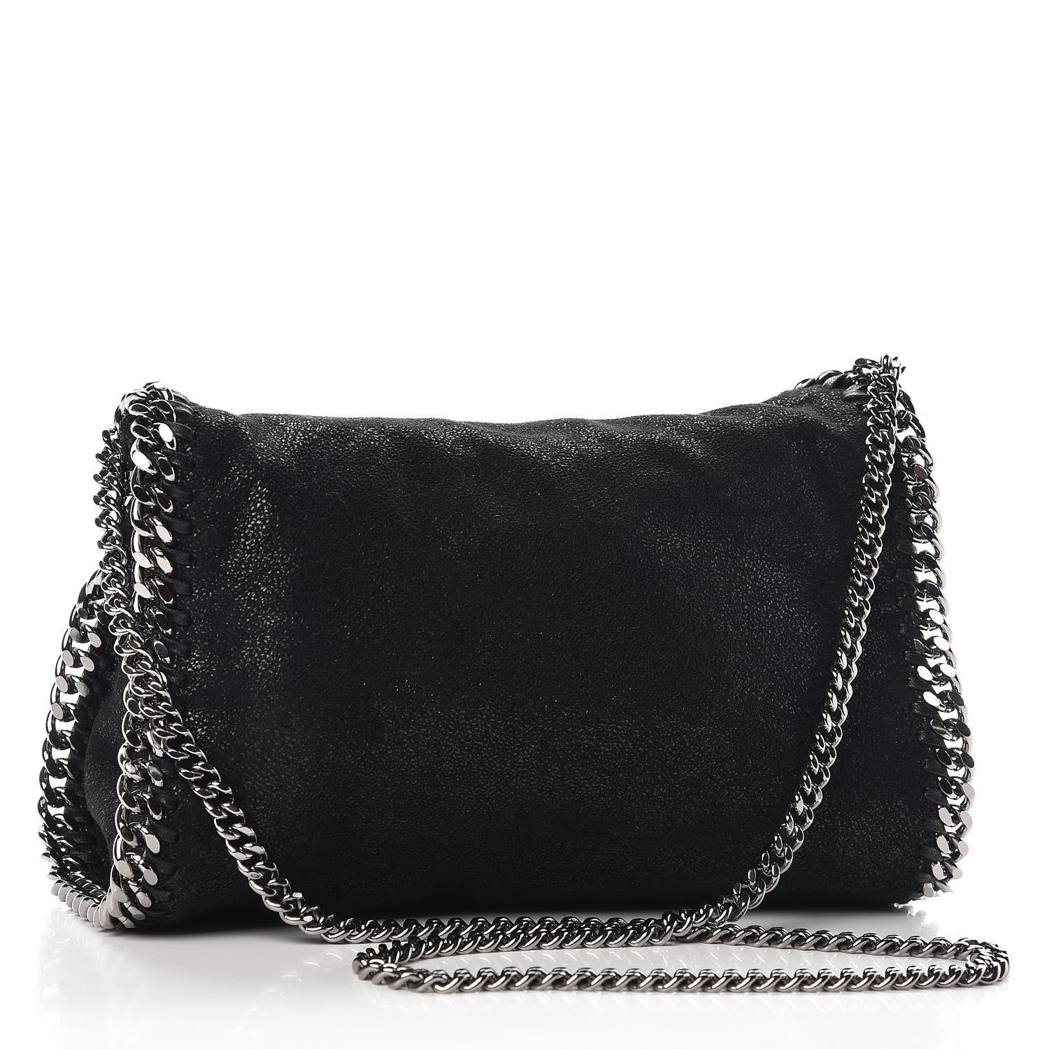 Stella McCartney Shaggy Deer Mini Falabella Fold Over Tote Black 4 of 9