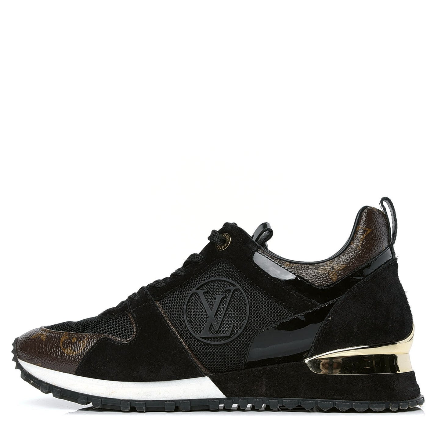 Suede Monogram Run Away Sneakers 38 Black