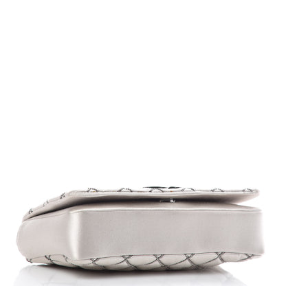Chanel Satin Beaded Single Flap Silver 4 of 13