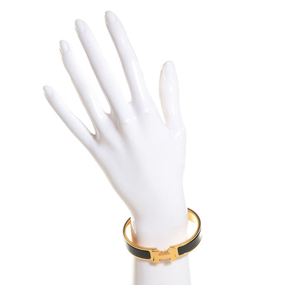 Hermes Enamel Narrow Clic Clac H Bracelet GM Black 2 of 6