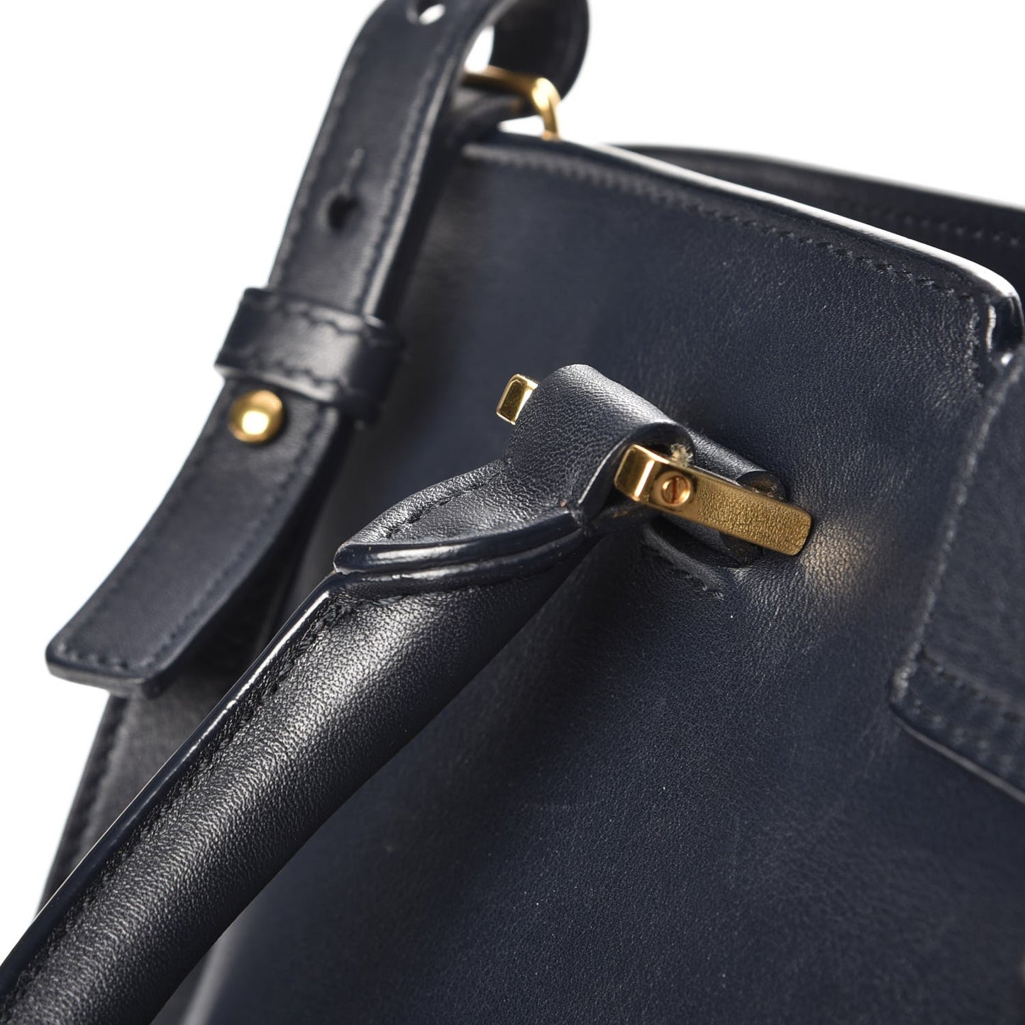 Calfskin Small Classic Y Cabas Navy Blue