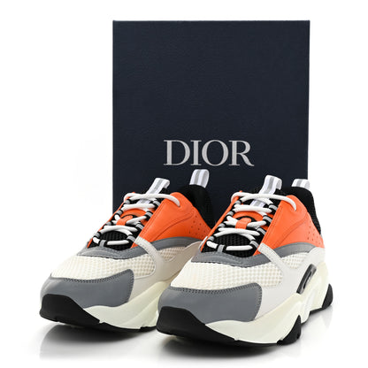 Christian Dior Technical Mesh Calfskin Mens B22 Sneakers 44 White Orange 10 of 10