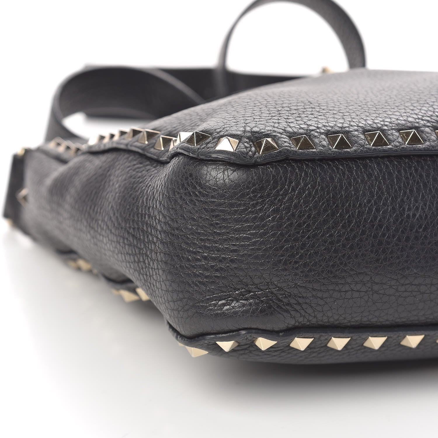 Valentino Garavani Pebbled Calfskin Small Rockstud Flip-Lock Messenger Bag Black 11 of 15
