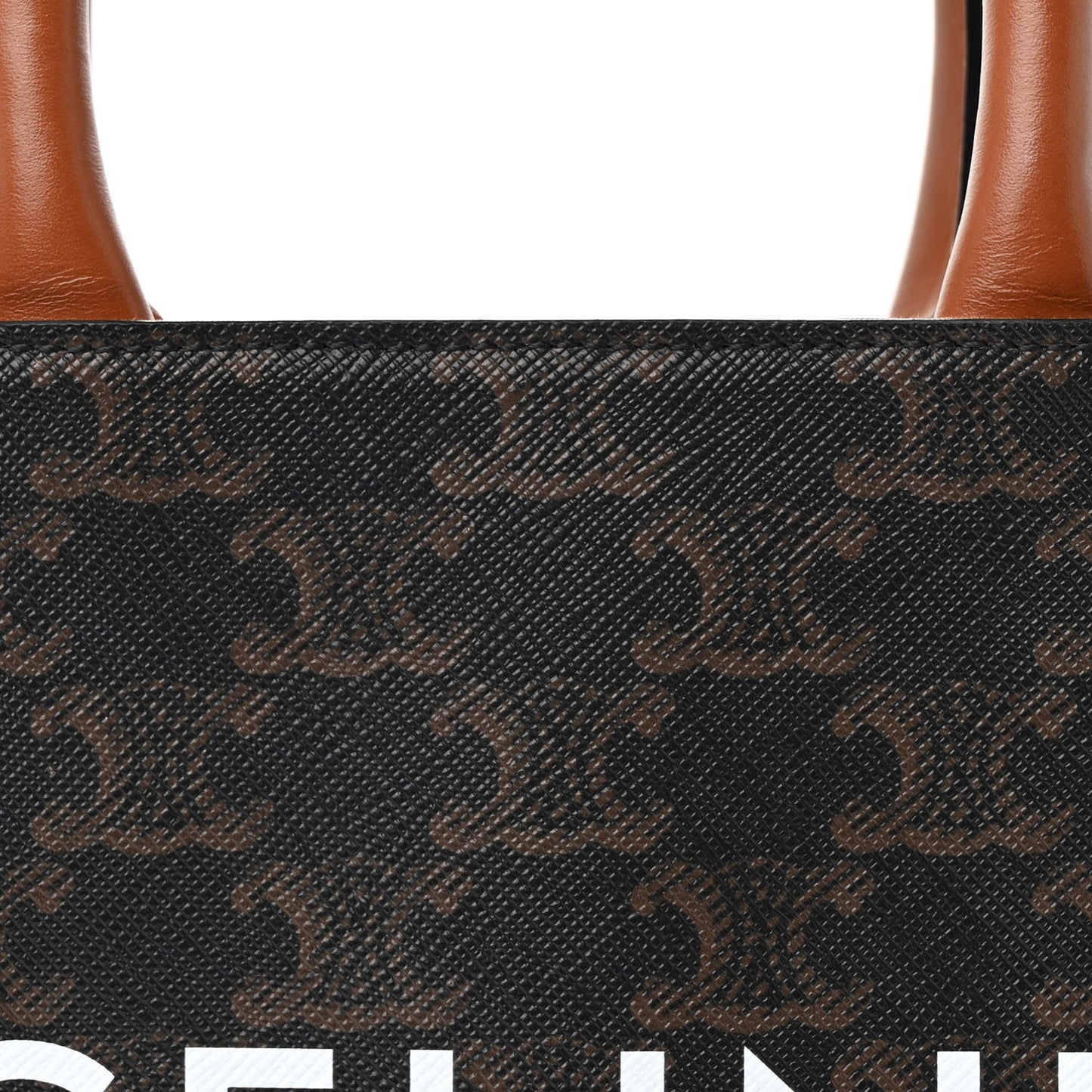 Triomphe Canvas Calfskin Mini Vertical Cabas Tan