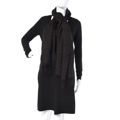 Fendi Acrylic Wool FF Fringe Scarf Black 2 of 5