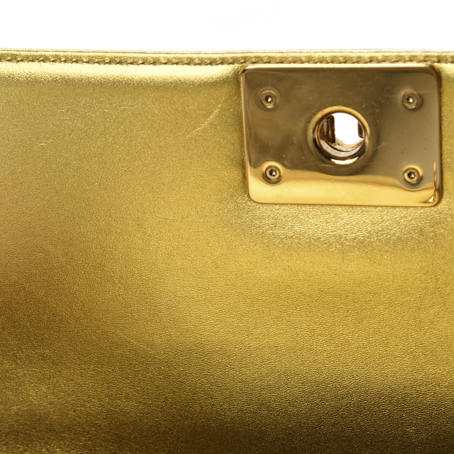 Chanel Metallic Patent Calfskin Medium Boy Flap Gold 8 of 12