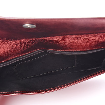 Saint Laurent Metallic Textured Calfskin Small Belle De Jour Clutch Red 5 of 7