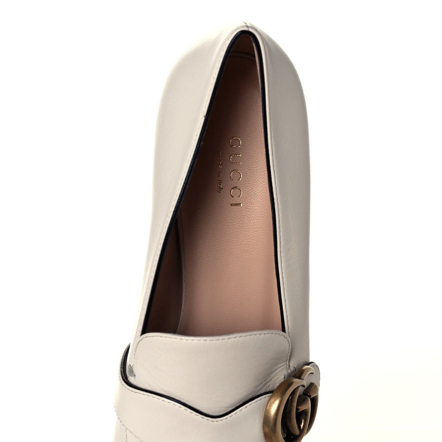 Malaga Kid Womens GG Marmont Loafers 38.5 Mystic White