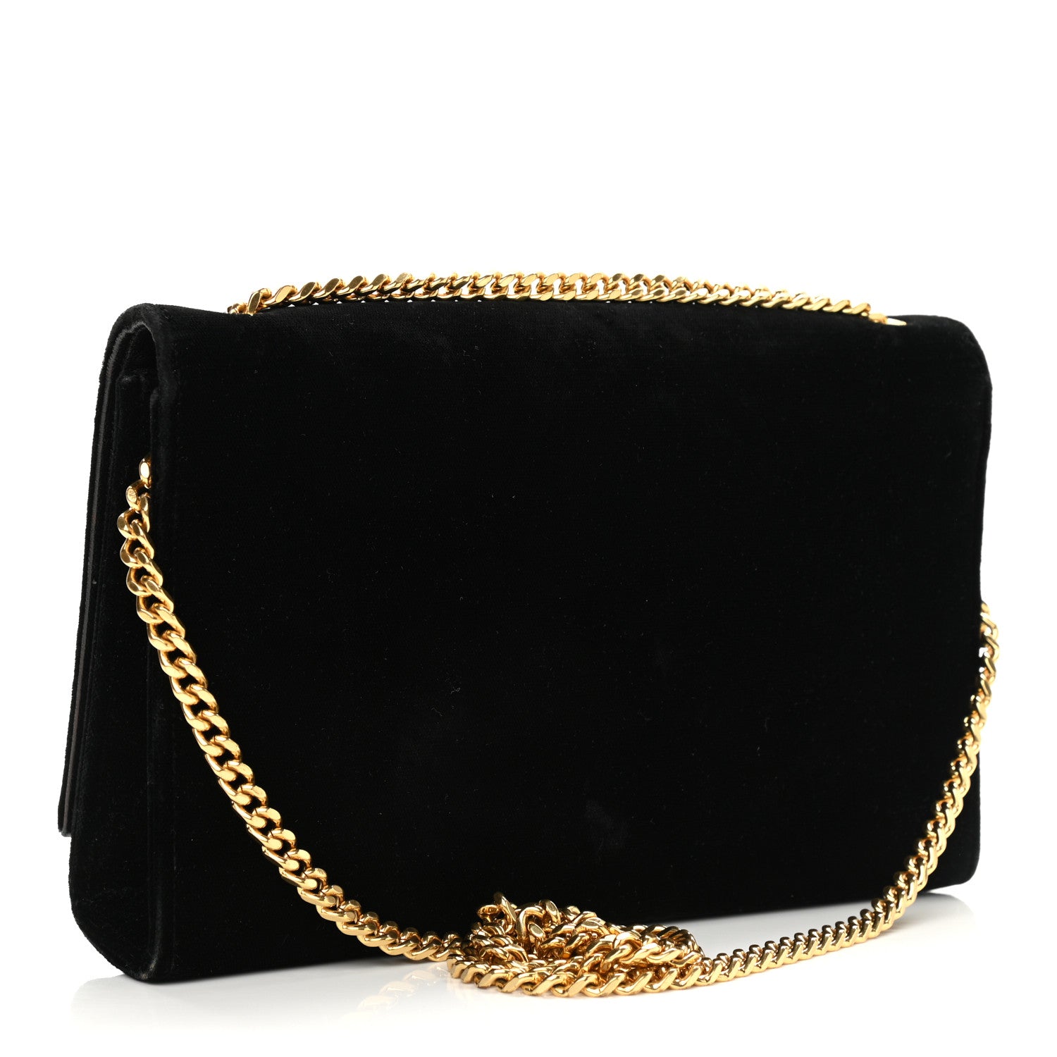 Saint Laurent Velvet Medium Monogram Kate Tassel Shoulder Bag Black 3 of 15