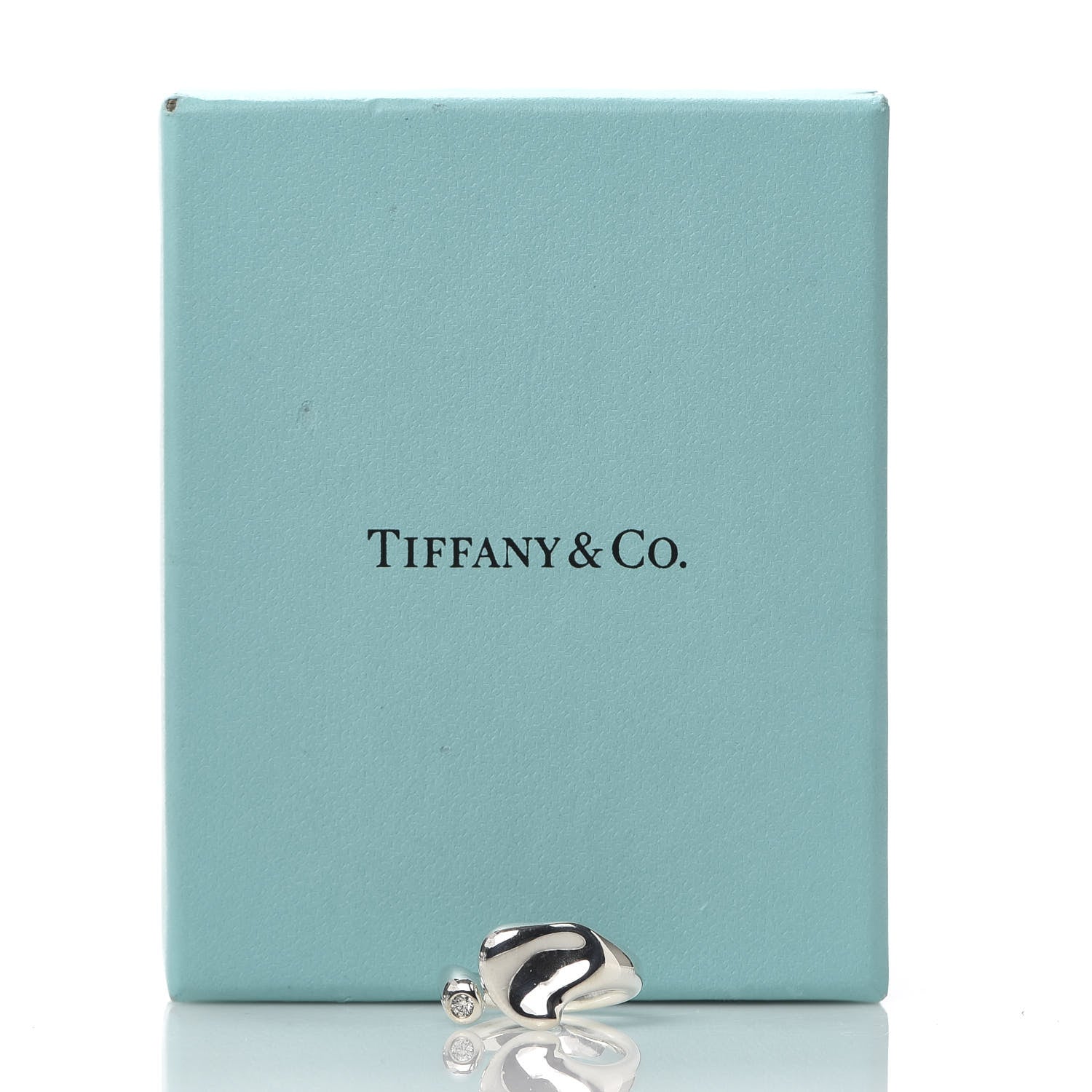 Tiffany Sterling Silver Diamond Elsa Peretti Full Heart Ring 52 6 6 of 6